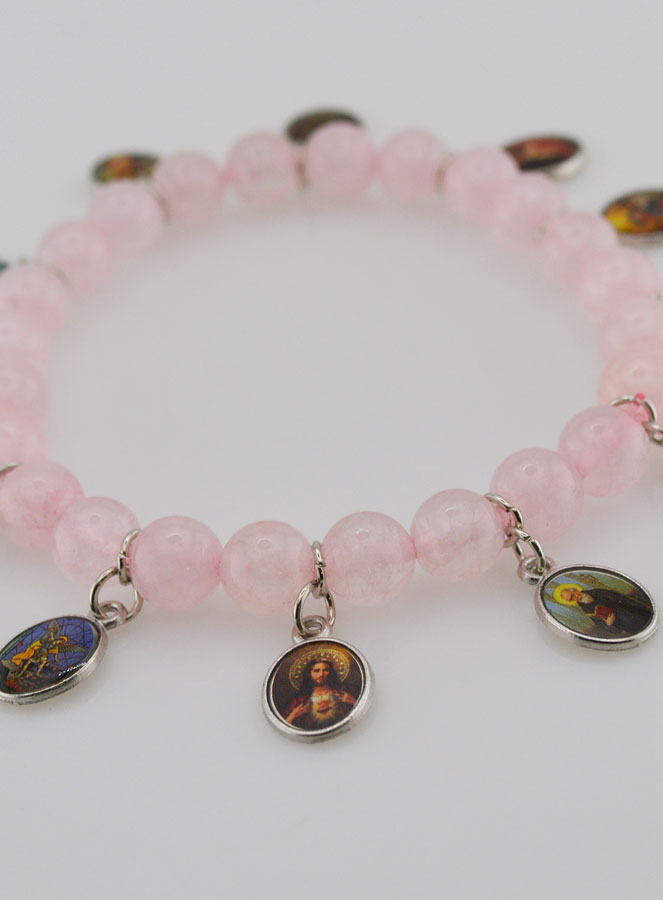 Bracelet des 12 Saints - Pierre Rose (pic 2)
