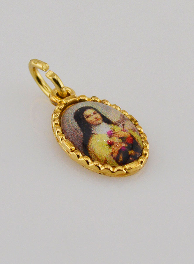 Médaille Bord Torsadé 15mm - Sainte Thérèse (pic 3)