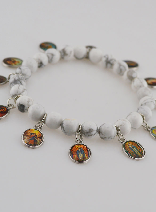 Bracelet des 12 Saints - Pierre Blanche (pic 2)