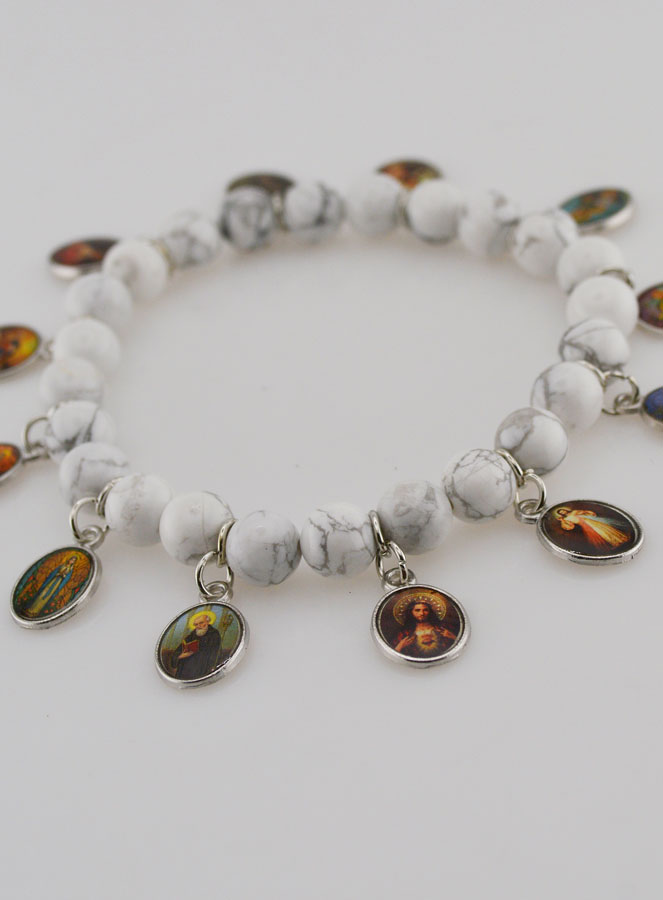Bracelet des 12 Saints - Pierre Blanche (pic 3)