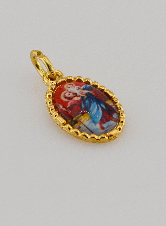 Médaille Bord Torsadé 15mm - Saint Christophe (pic 3)
