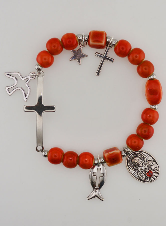 Bracelet en Céramique - Sacré Coeur de Jésus (pic 1)