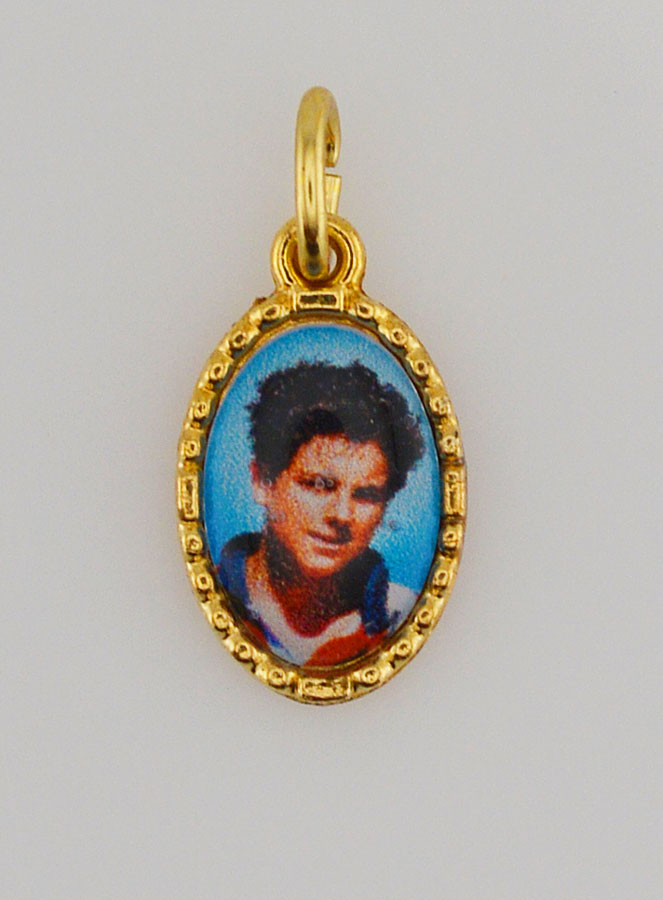 Médaille Bord Torsadé 15mm - Saint Carlo Acutis (pic 1)