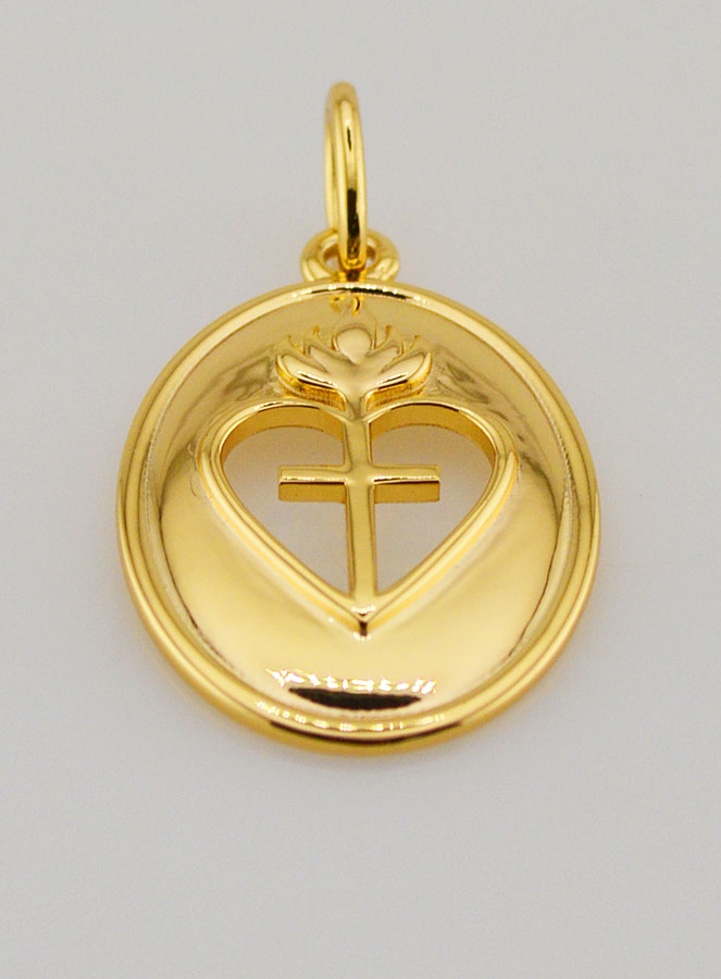 Pendentif Croix & Ex Voto Finition Or 18k (pic 2)