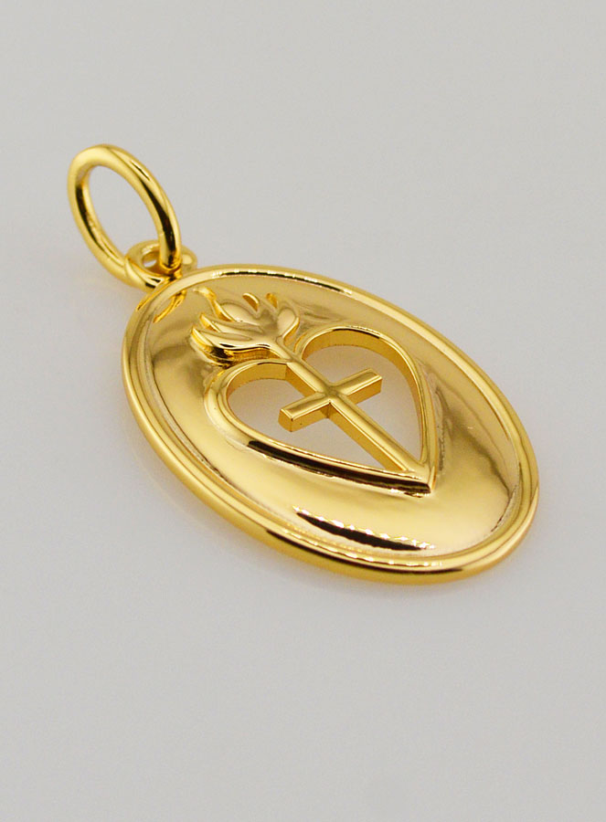 Pendentif Croix & Ex Voto Finition Or 18k (pic 3)