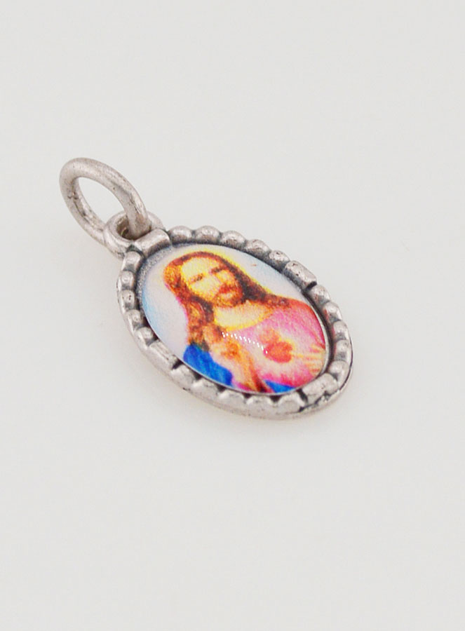 Médaille Bord Torsadé 15mm - Sacré Coeur (pic 3)