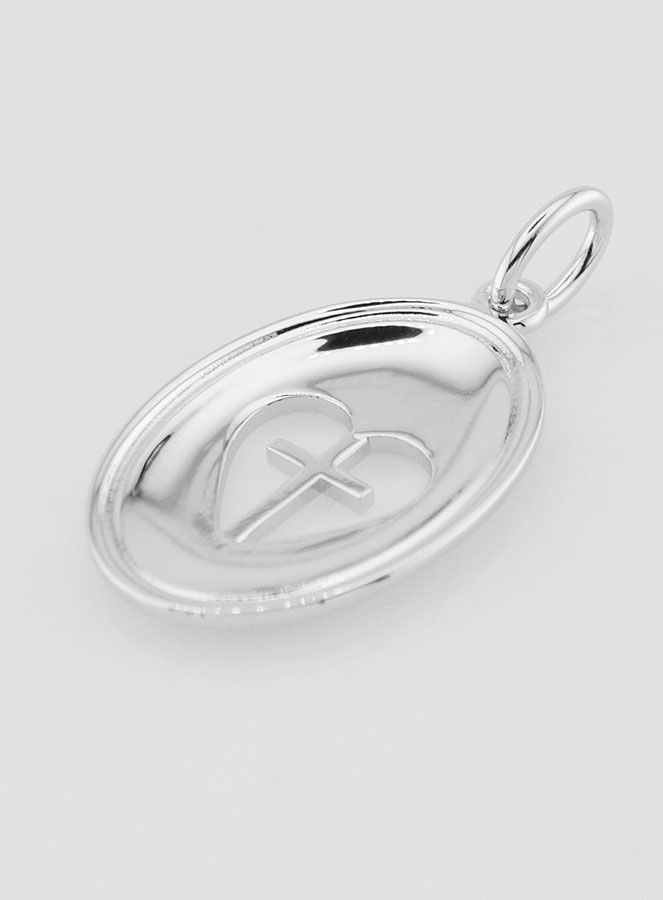 Pendentif Croix & Ex Voto Laiton Rhodié (pic 4)