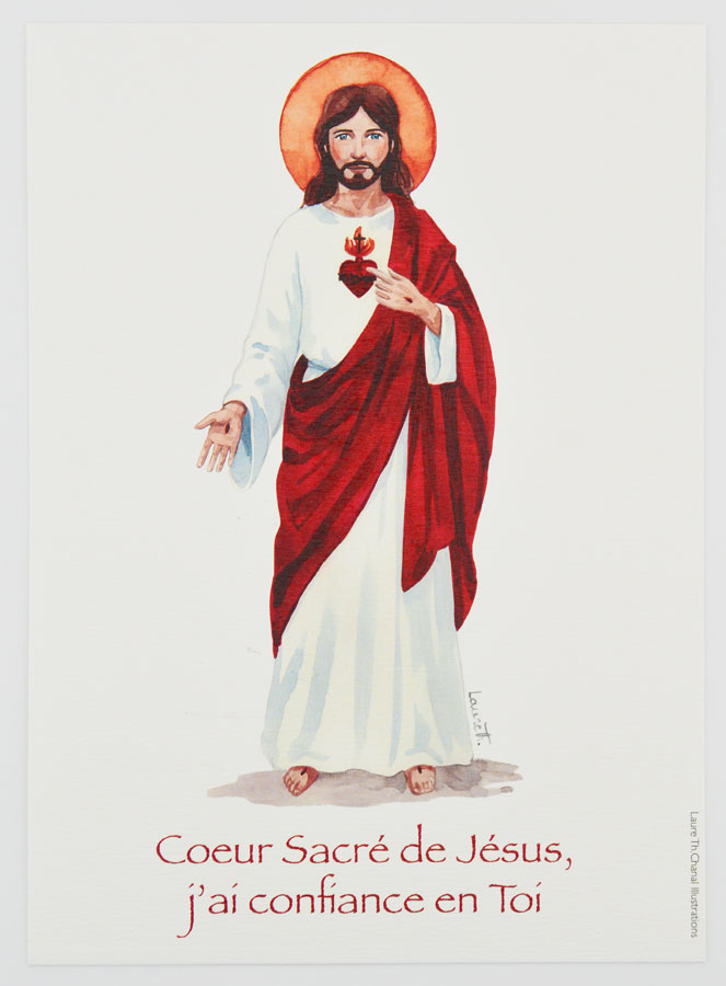 Carte de Prière Grand Format - Prière du Sacré Coeur (pic 1)