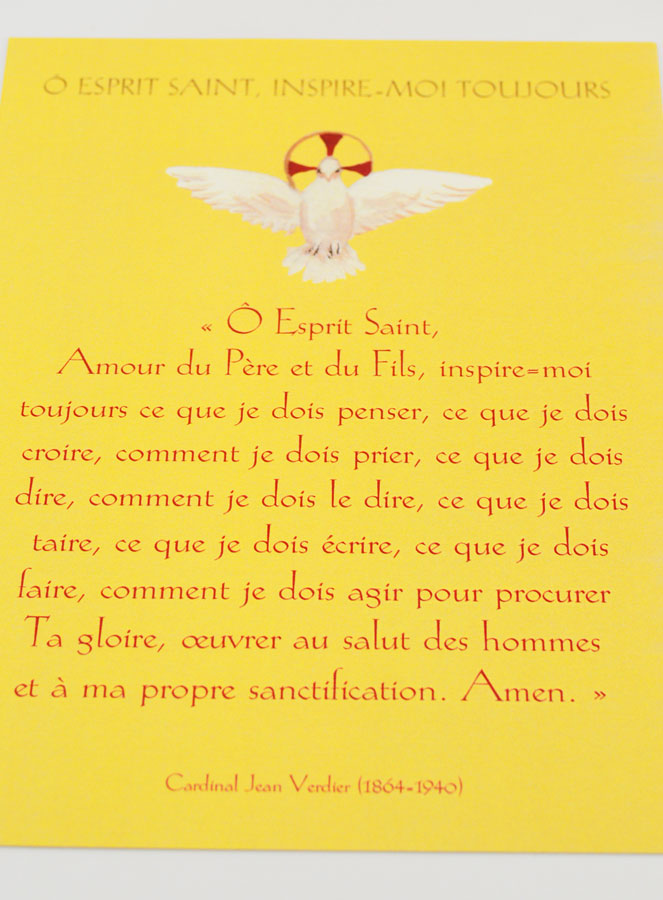Carte de Prière Grand Format - Ô Saint Esprit (pic 2)