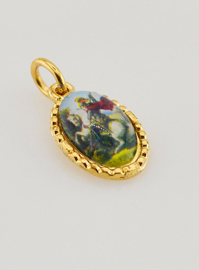 Médaille Bord Torsadé 15mm - Saint Georges (pic 3)