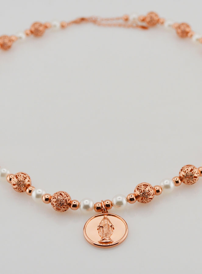 Collier Religieux Perles & Médaille Marie (pic 2)