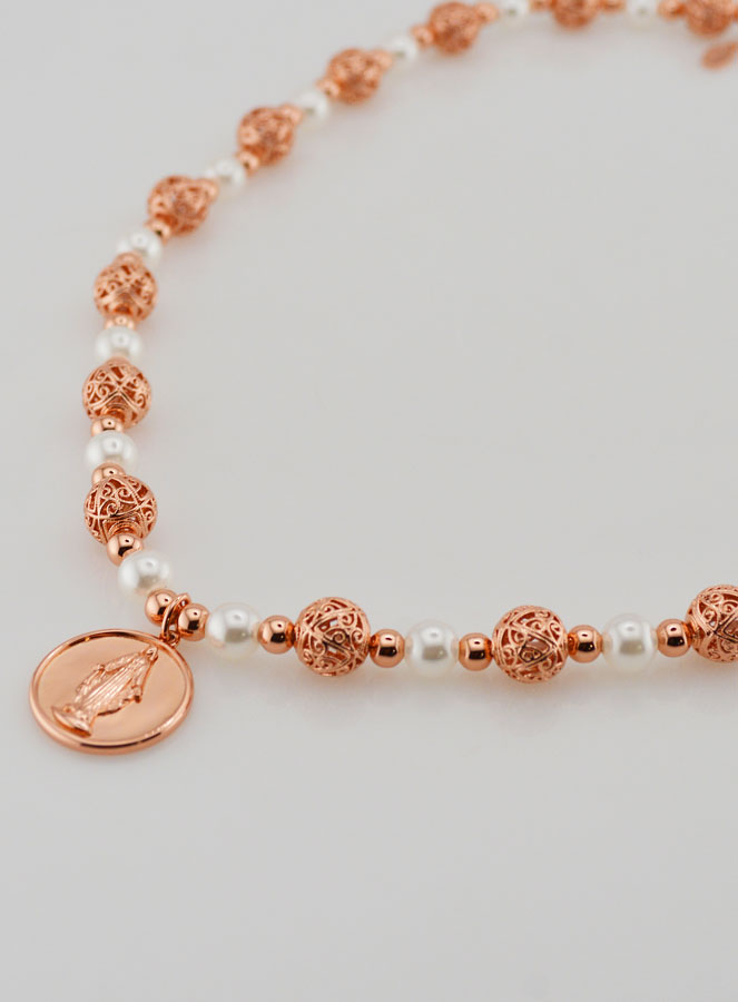 Collier Religieux Perles & Médaille Marie (pic 3)