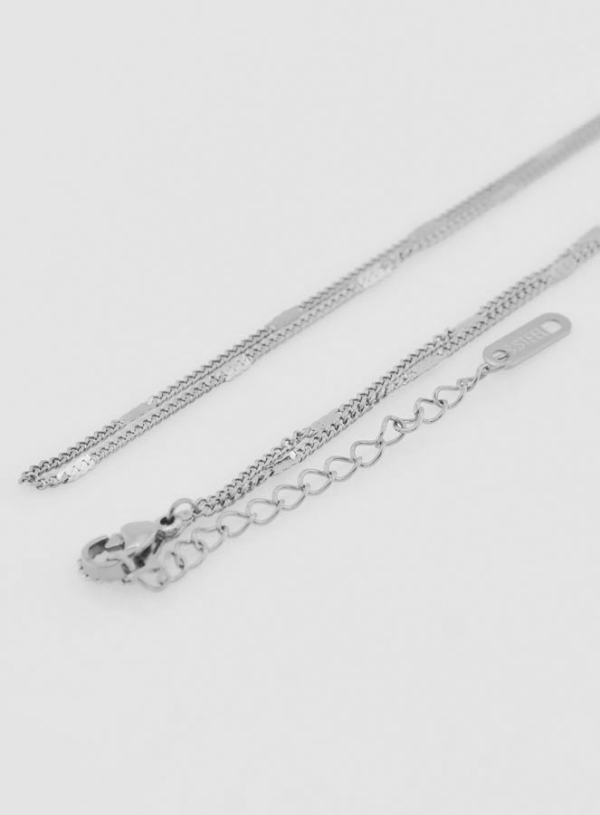 Chaîne Argentée Maille Gourmette Fantaisie - 60cm (pic 3)