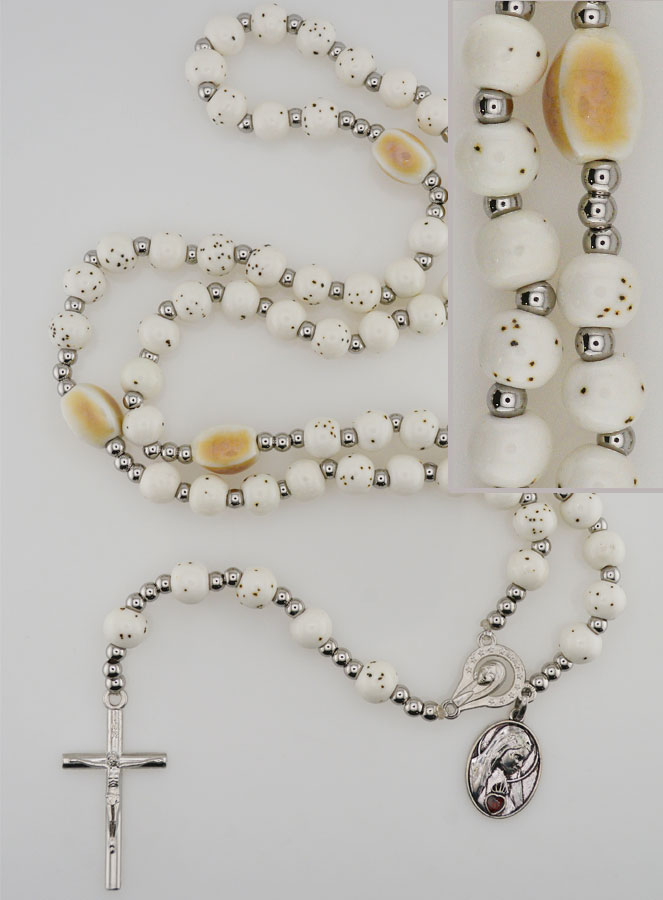 Chapelet Élastique en Céramique - Sacré Coeur de Marie (pic 1)