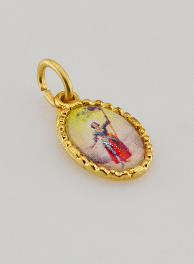Médaille Bord Torsadé 15mm - Sainte Jeanne d'Arc (pic 3)