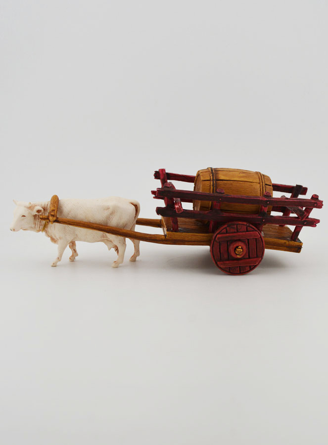 Santon Charette Boeuf et Tonneau - Hauteur 6 cm (pic 1)