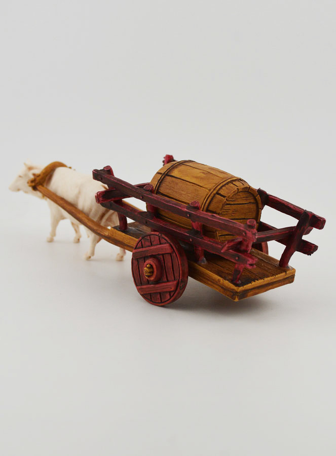 Santon Charette Boeuf et Tonneau - Hauteur 6 cm (pic 2)