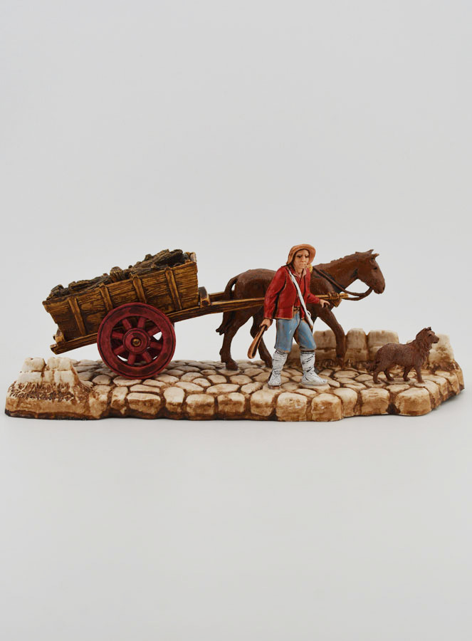Santon Bûcheron et sa Charette - Hauteur 6 cm (pic 1)