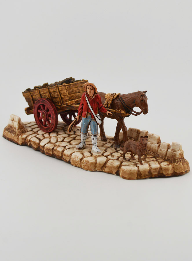 Santon Bûcheron et sa Charette - Hauteur 6 cm (pic 2)