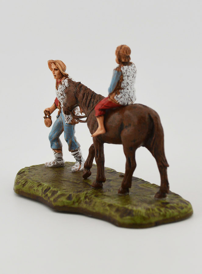 Santon Montagnard et Enfant à Cheval - Hauteur 6 cm (pic 2)