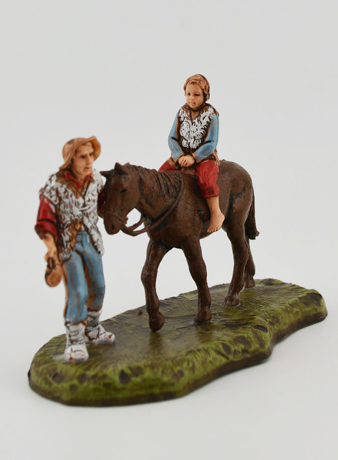 Santon Montagnard et Enfant à Cheval - Hauteur 6 cm (pic 3)