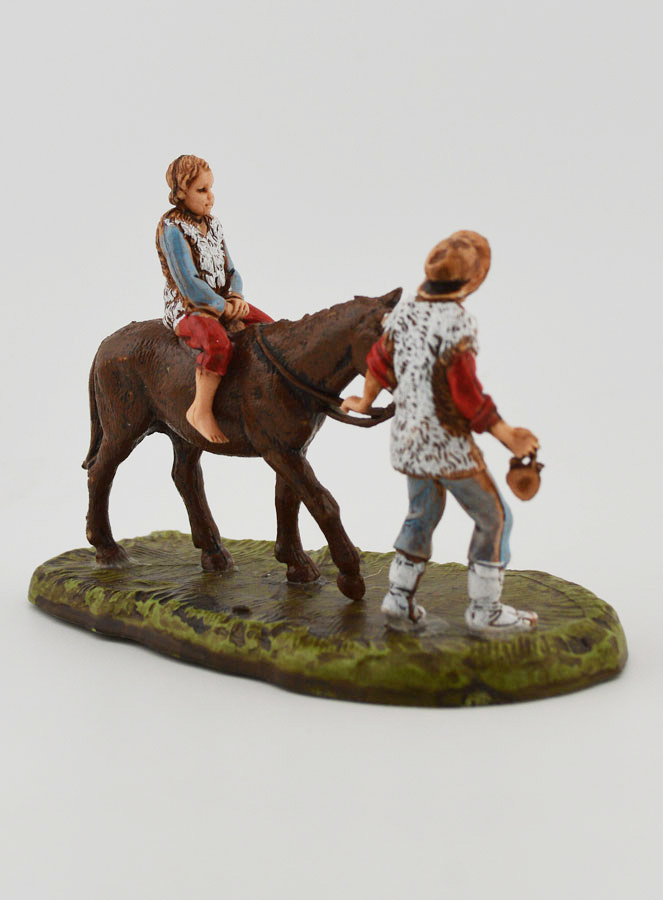 Santon Montagnard et Enfant à Cheval - Hauteur 6 cm (pic 4)
