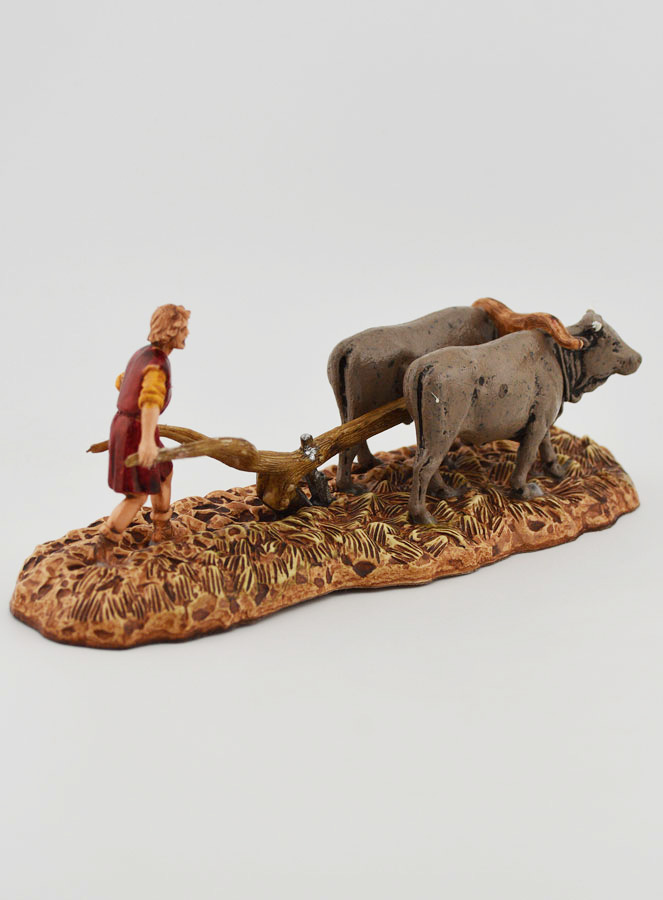 Santon Paysan et sa Charrue - Hauteur 6 cm (pic 3)