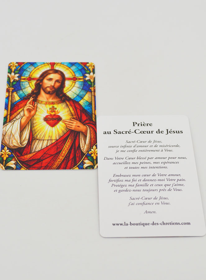 Carte de Prière Vitrail - Sacré Coeur de Jésus (pic 3)