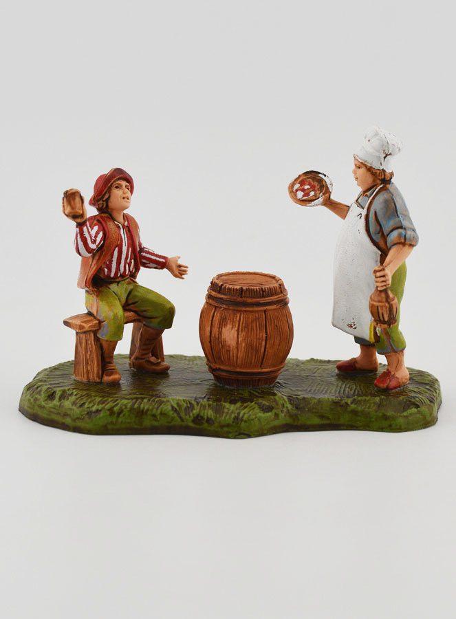 Santon Aubergiste et Client - 6cm (pic 1)