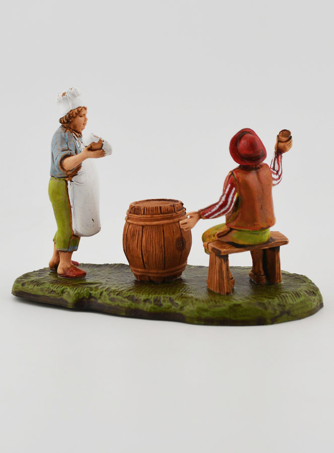 Santon Aubergiste et Client - 6cm (pic 4)