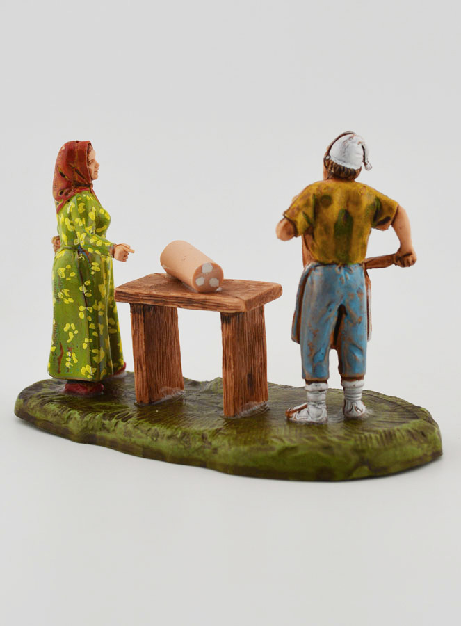 Santon Charcutier et Cliente - 6cm (pic 4)