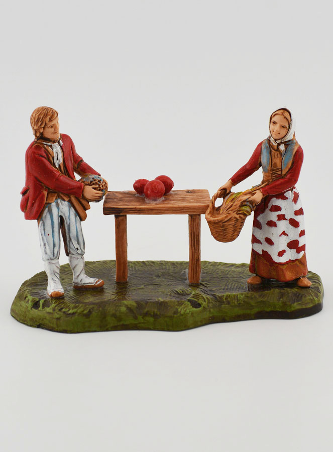 Santon Primeur et Cliente - 6cm (pic 1)