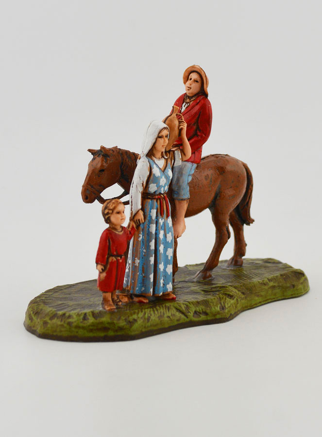 Santon Homme à Cheval & Famille - 6 cm (pic 3)
