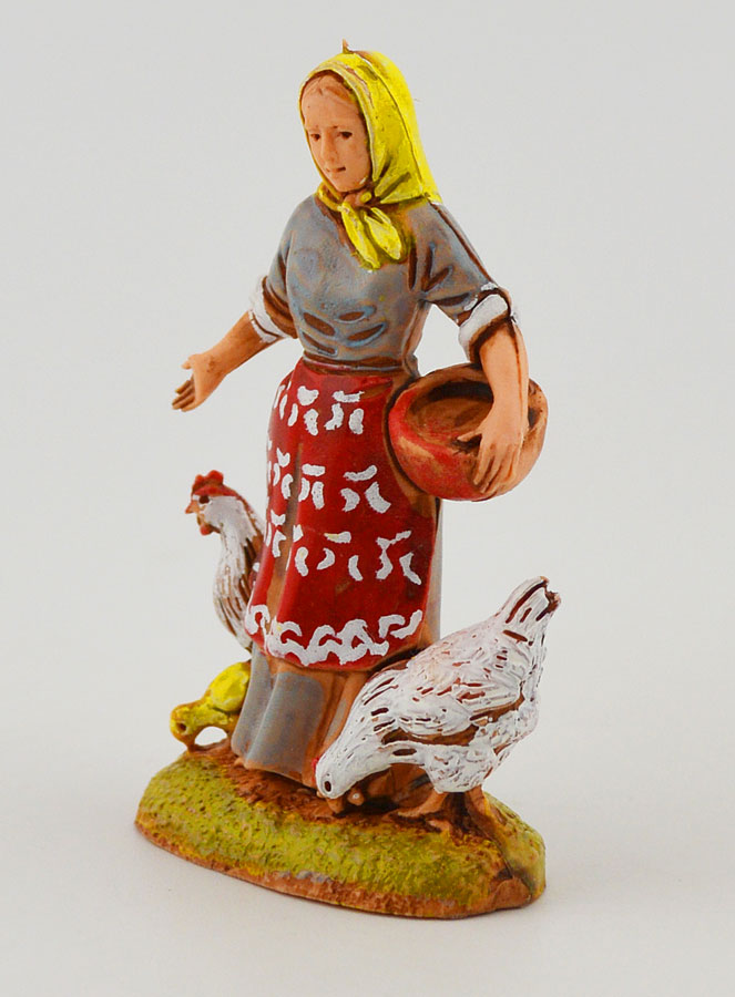 Santon Fermière et ses Poules - 6 cm (pic 2)