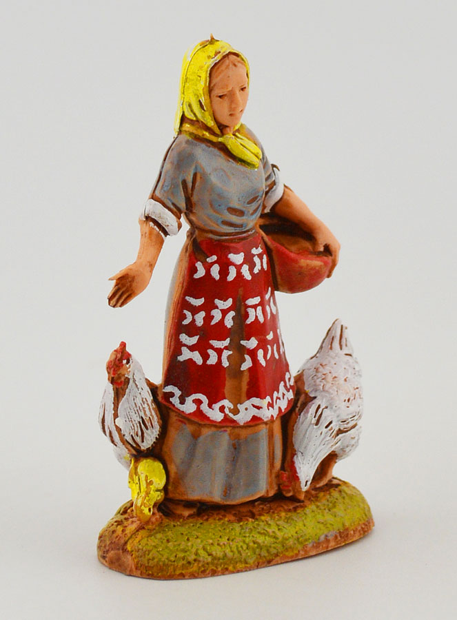 Santon Fermière et ses Poules - 6 cm (pic 3)