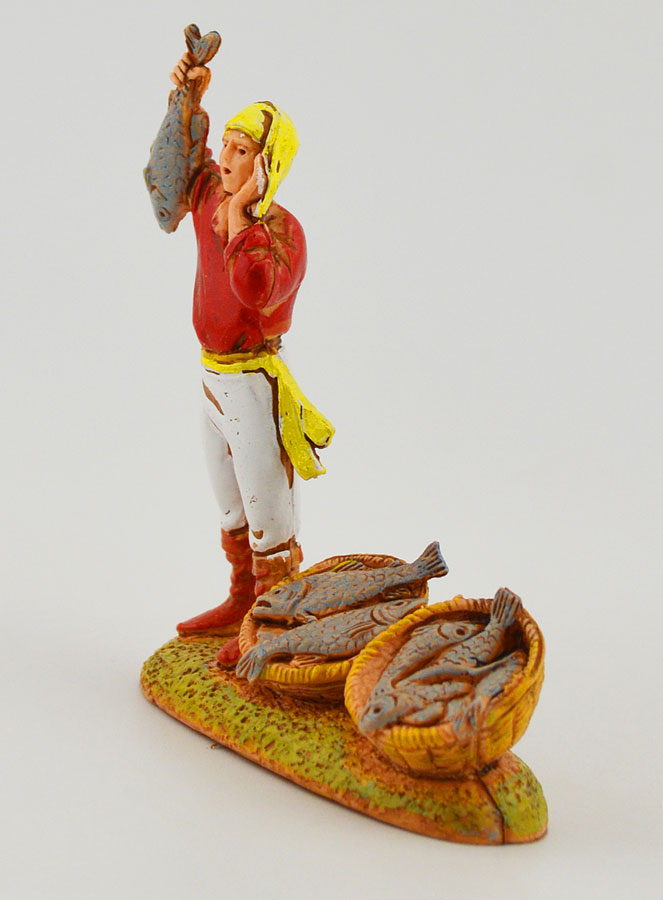 Santon Vendeur de Poisson  - 6 cm (pic 2)