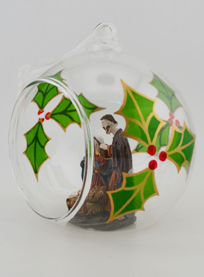Boule de Noël en Verre 10cm - Nativité (pic 2)