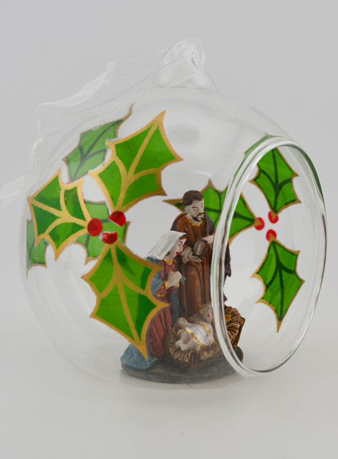 Boule de Noël en Verre 10cm - Nativité (pic 3)