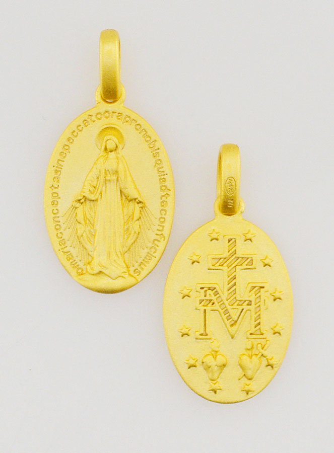 Médaille Miraculeuse en Argent Doré 18k - 16mm (pic 1)