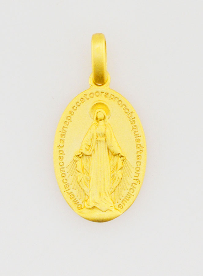 Médaille Miraculeuse en Argent Doré 18k - 16mm (pic 3)