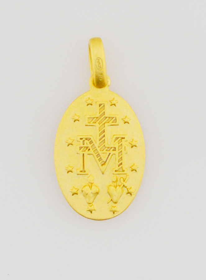 Médaille Miraculeuse en Argent Doré 18k - 16mm (pic 4)