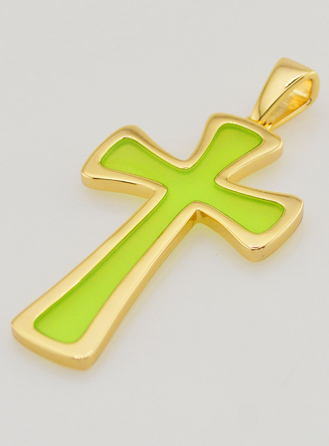 Pendentif Croix 4cm - Vert (pic 4)