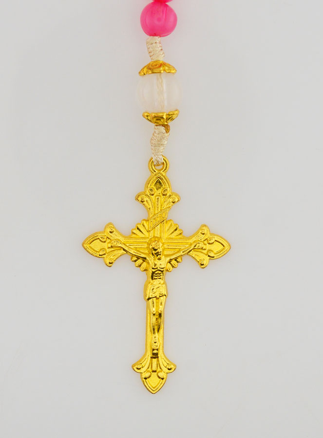 Chapelet Ex Voto Perles en Verre - Rose (pic 3)