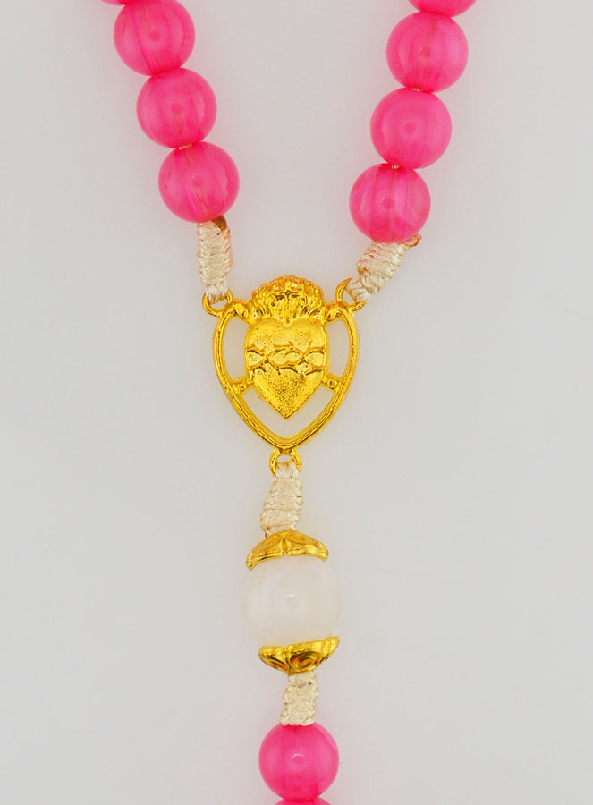 Chapelet Ex Voto Perles en Verre - Rose (pic 4)