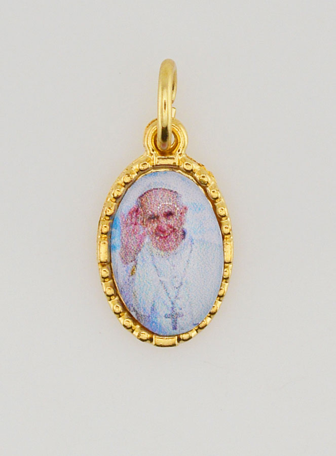 Médaille Bord Torsadé 15mm - Pape François (pic 1)