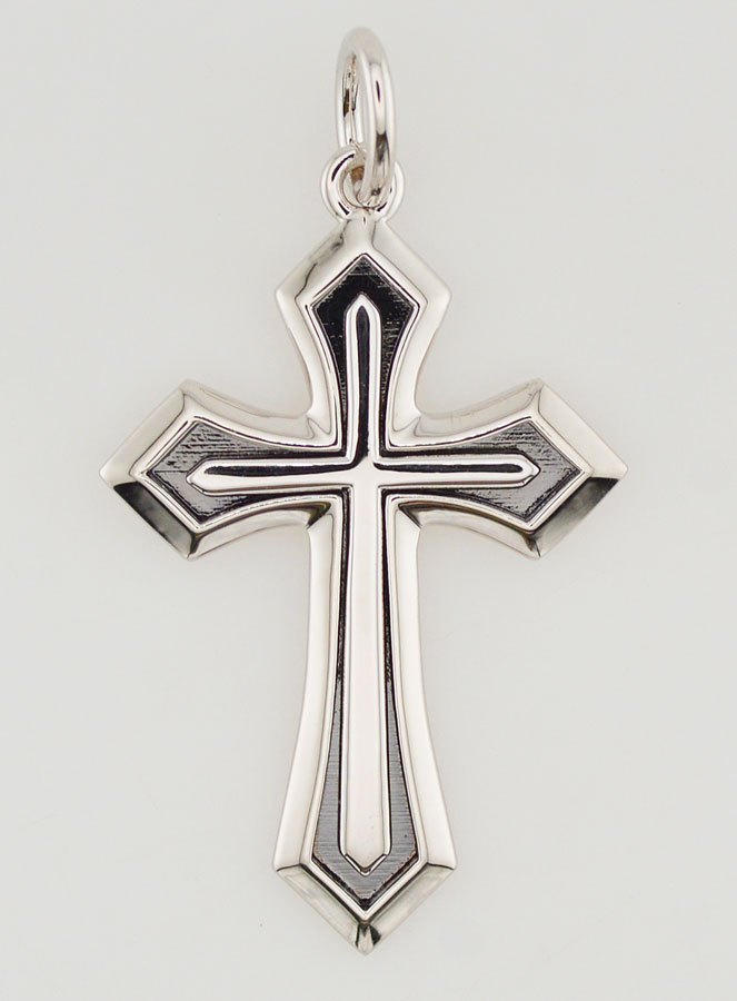 Pendentif Croix Gothique - 4cm (pic 1)