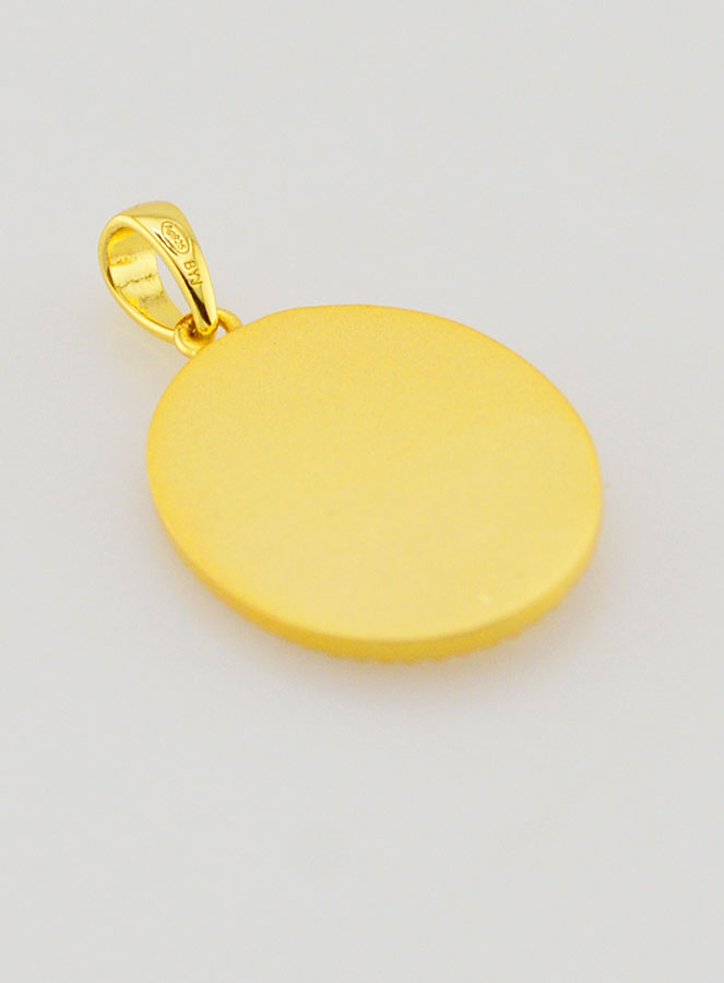 Médaille Vierge Marie Bord Brillant - 18mm (pic 4)