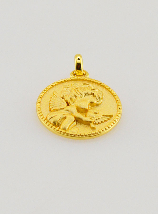 Médaille Ange Gardien & Colombe - 12mm (pic 2)