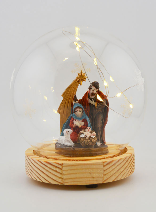 Boule de Noël Lumineuse Nativité sur Socle (pic 1)