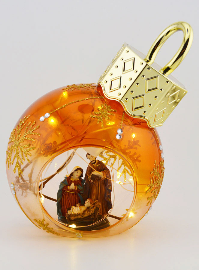 Boule de Noël Lumineuse Nativité - 12cm (pic 1)